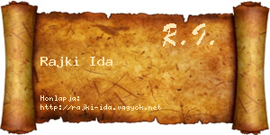 Rajki Ida névjegykártya